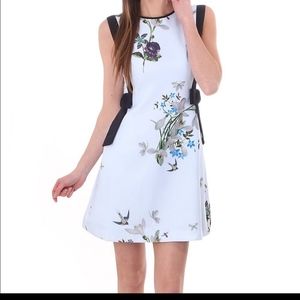 Ted baker floral blue bow dress